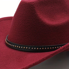 Men's Western Cowboy Hat Big Brim Jazz Top Hat