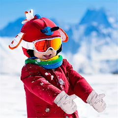 Winter Warm Lined Fleece Gloves Waterproof Snow Mitten For Kids