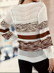 One Shoulder Cut Out Pullover Sweater Long Sleeve Casual Sweater