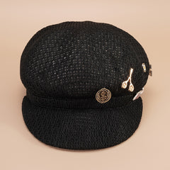 Iron Label Newsboy Cap Women's British Style Crochet Lightweight Breathable
