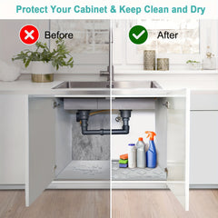 Waterproof Under Sink Mat 34 X 22 Silicone Drip Tray Liner for Kitchen Bathroom