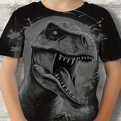 Roaring Dinosaur 3D Print Tee Tops Boys Short Sleeve T-shirt