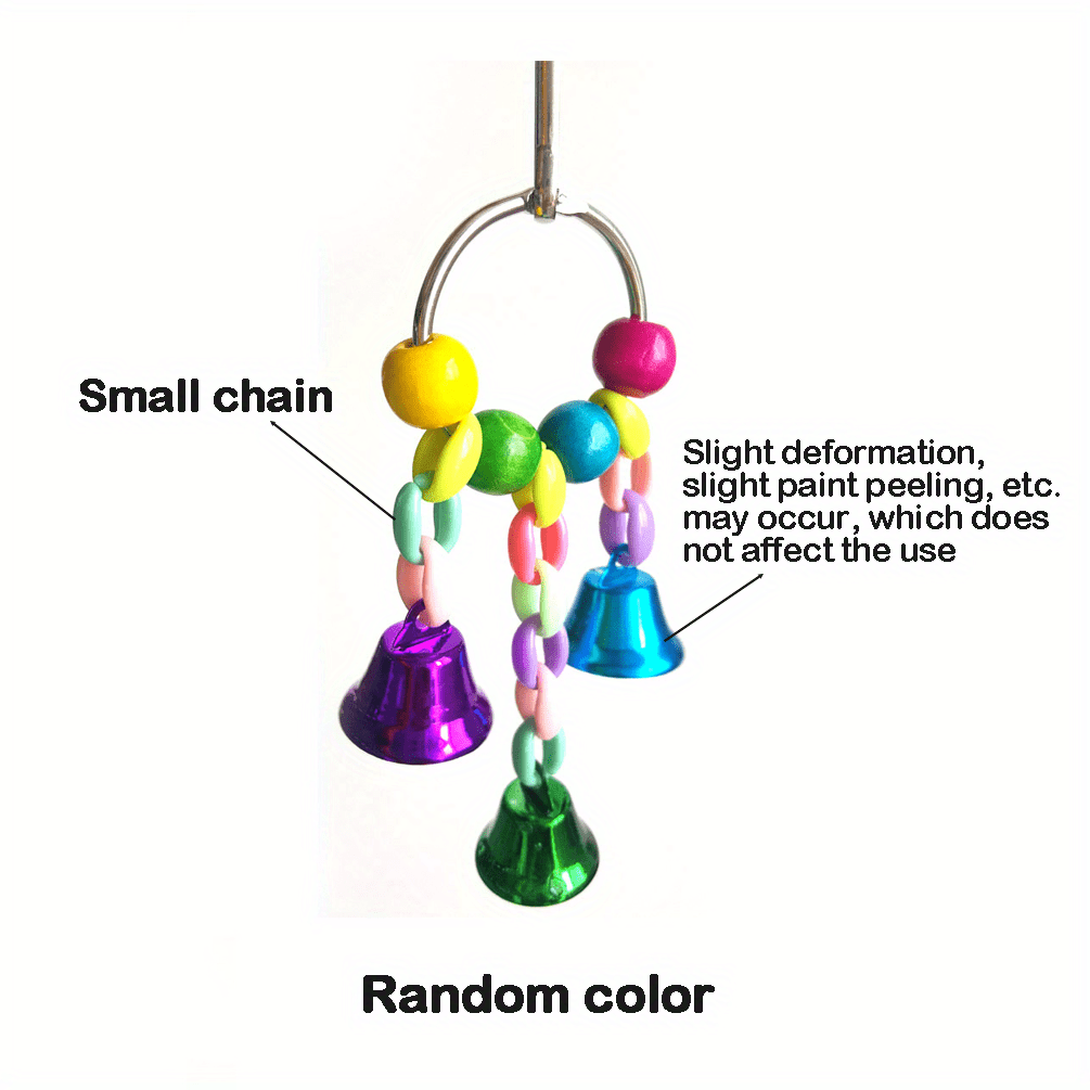 Colorful Bead Bell Parrot Swing Toy for Fun Exercise