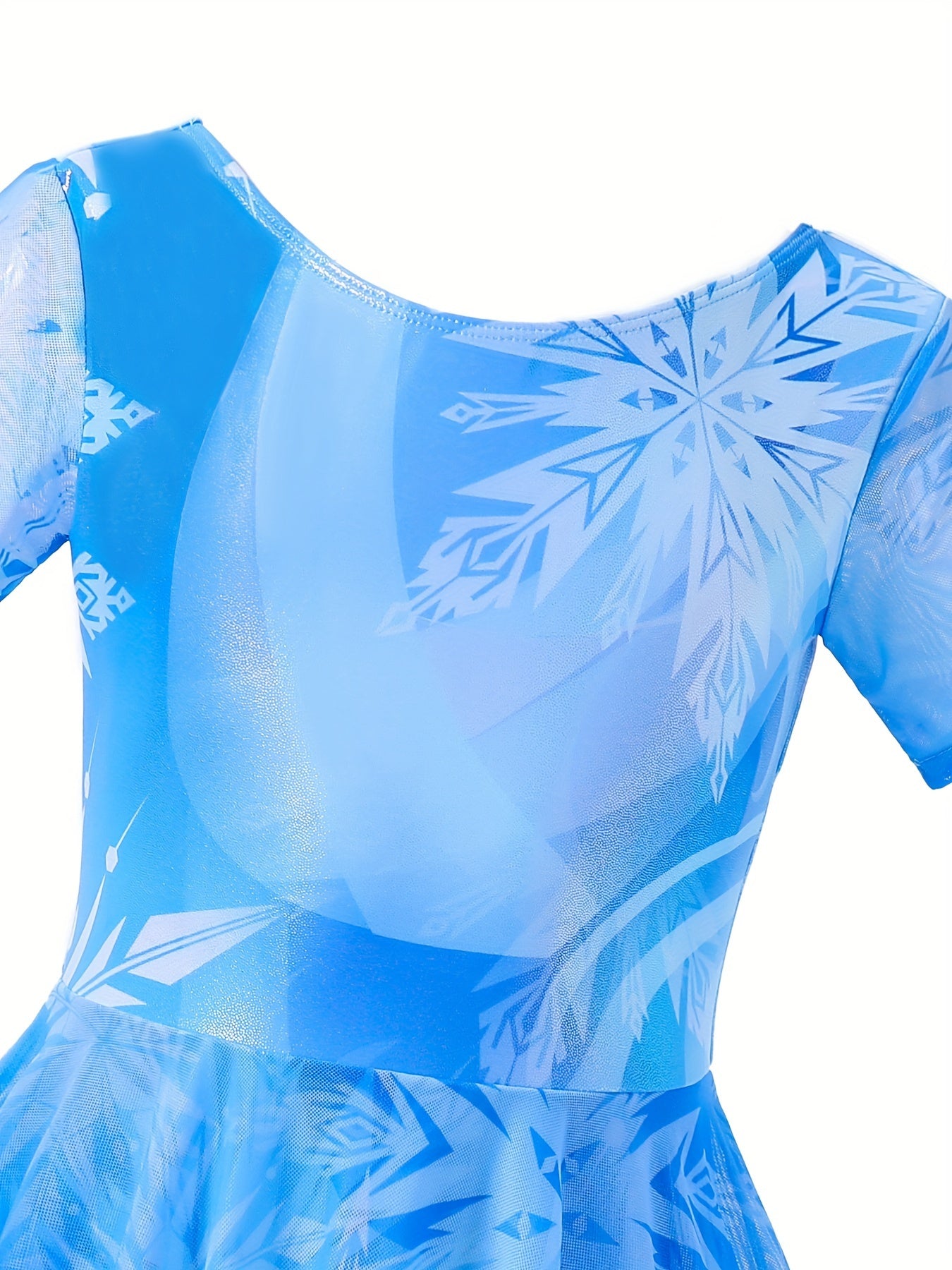 Girls Snowflake Gymnastics Dress with Cross Back