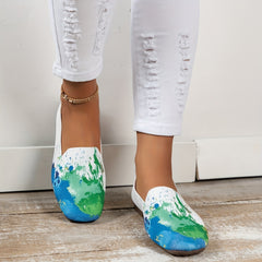 Women's Graffiti Printed Flats Soft Sole Slip On Shoes