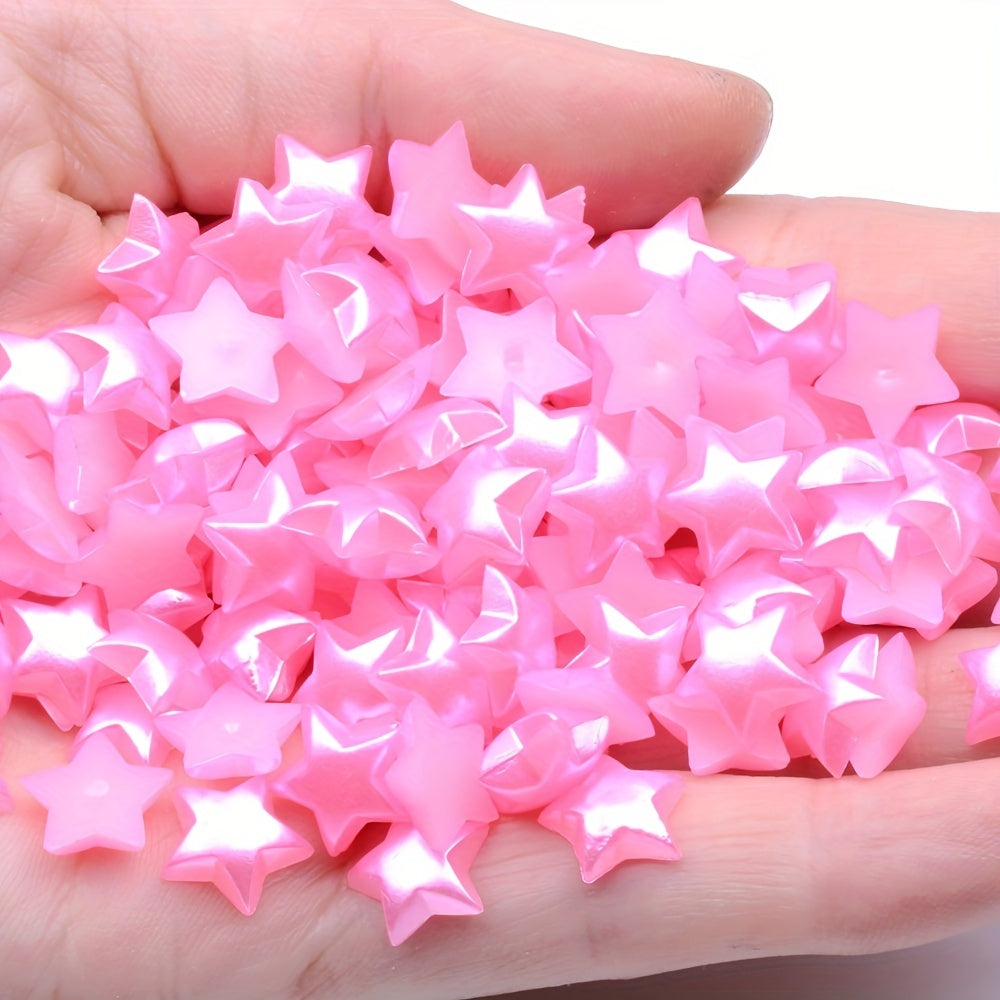 100pcs 10mm Resin Coloured Star Pearls Flatbacks DIY Christmas Crafts