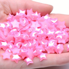 100pcs 10mm Resin Coloured Star Pearls Flatbacks DIY Christmas Crafts