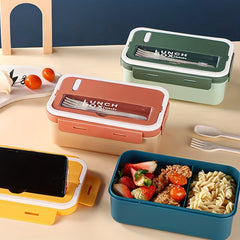 Modern 2-Layer Bento Box Set with Cutlery