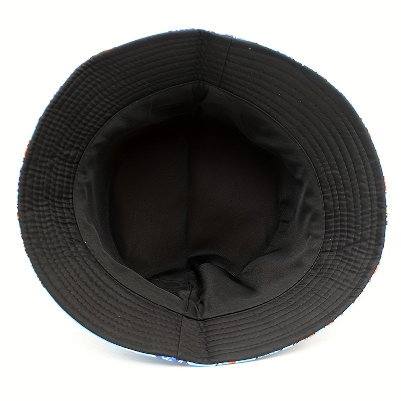 Colorful Skateboard Pattern Sunshade Bucket Hat for Outdoor Travel