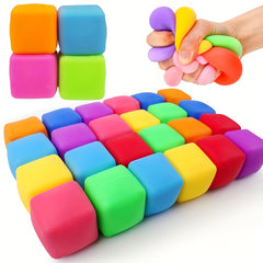 20pcs Cubes Anti Stress Yaping in TPR And Rebond Lent Balles Miniatures