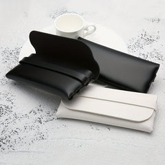 Soft PU Leather Glasses Bag Portable Container Minimalist Flap Case