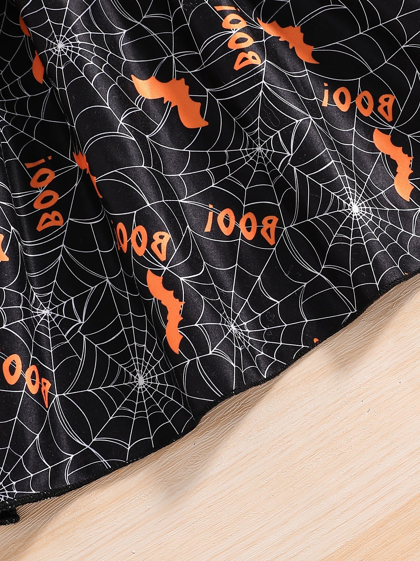 Girls' Halloween Pumpkin Print Princess Dress