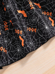 Girls' Halloween Pumpkin Print Princess Dress