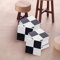 36 Pack Mosaic Floor Tiles Set & Dollhouse Scene Accessories