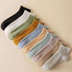 10 Pairs Colorful Ankle Socks Women's Stockings