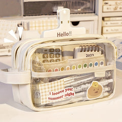 Large Capacity Pencil Case Stationery Bag Handheld Portable for Office School