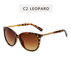 Vintage Round Sunglasses Gradient Metal Cat Eye Shades Women
