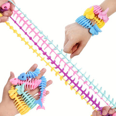10pcs Fishbone Stretchy String Sensory Toys Anxiety Squeeze Toys For Adults