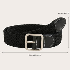 Geometric Buckle Belt Braided Stretch Boho Belt