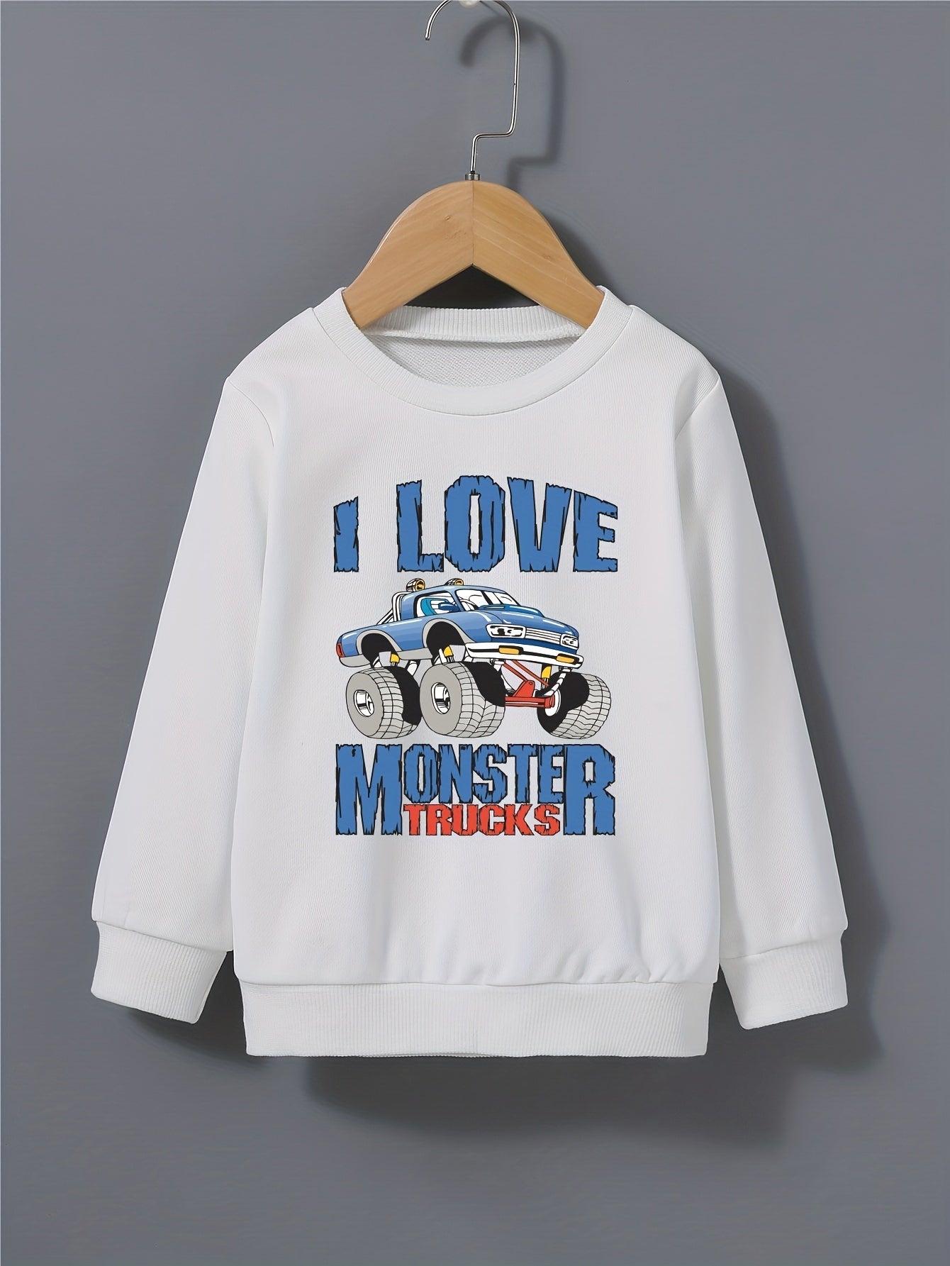 Kid's Sweatshirt Cartoon Vehicle Letter Print Top for Spring Fall