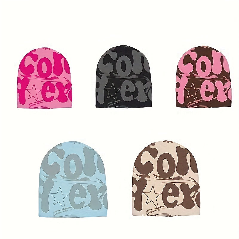 Y2K Hip Hop Beanie Unisex Knit Cap Warm Winter Ski Hat