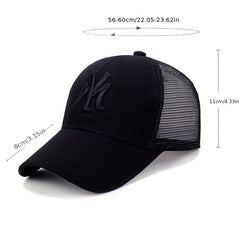Mesh Baseball Cap Sun Hat Unisex Embroidered Letter