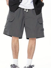 Men's Drawstring Cargo Shorts with Pockets