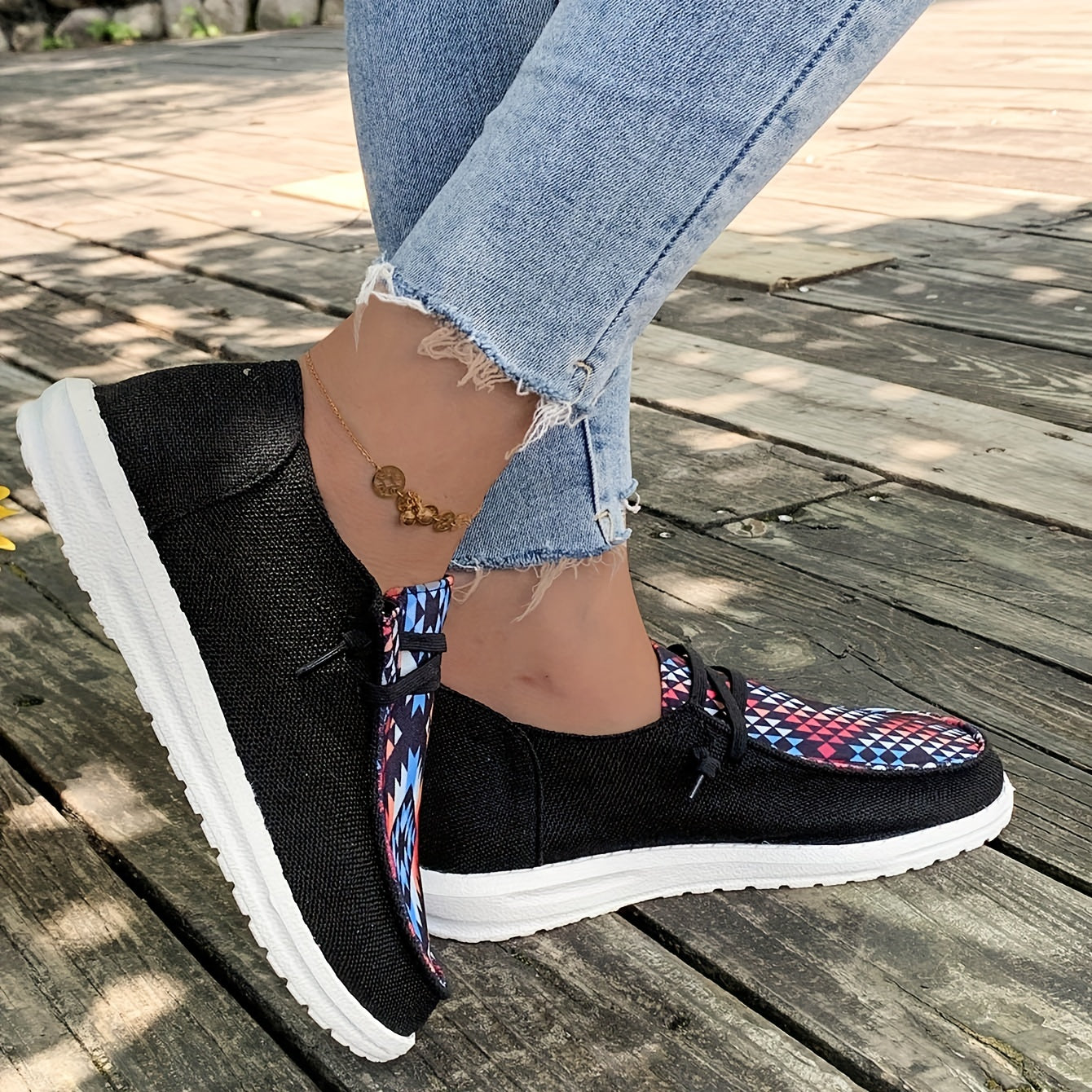 Women's Canvas Lace Up Sneakers Lightweight Casual Outdoor Shoes