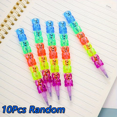 10 Pastel Bear Crayons, Kids' Party Favors, School Supplies