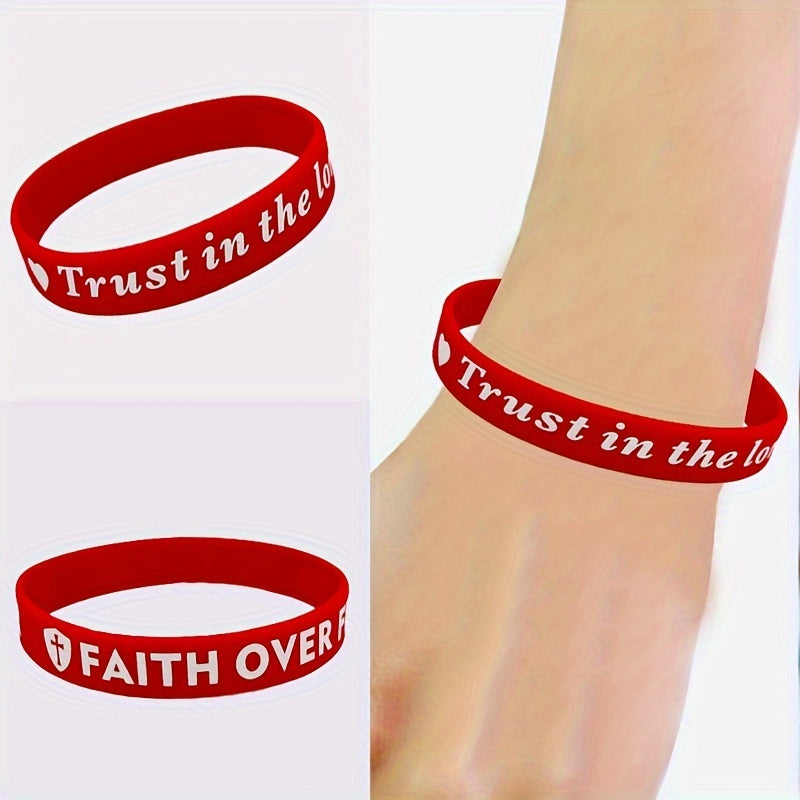 Colorful Team Trust Inspirational Silicone Bracelet