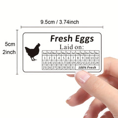 60pcs Fresh Farm Egg Time Sticker Carton Label Self-adhesive for Supermarket