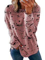 Graffiti Print Crew Neck Sweatshirt Long Sleeve Pullover