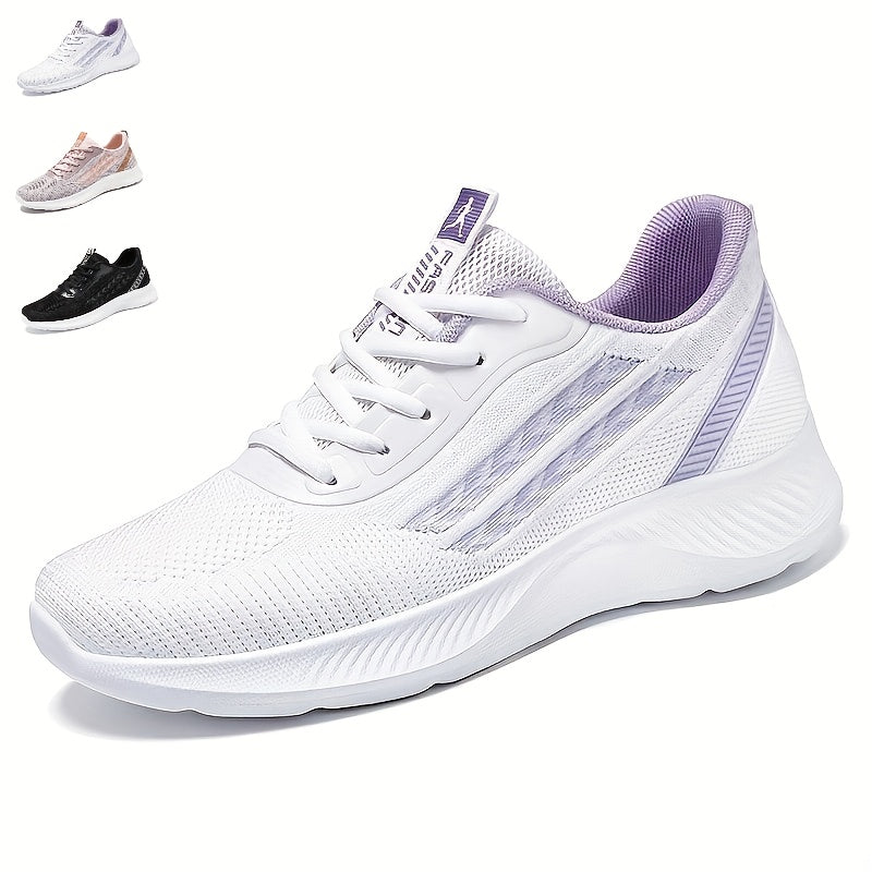 Women's Breathable Knit Sneakers Casual Lace Up Lightweight Sport Shoes