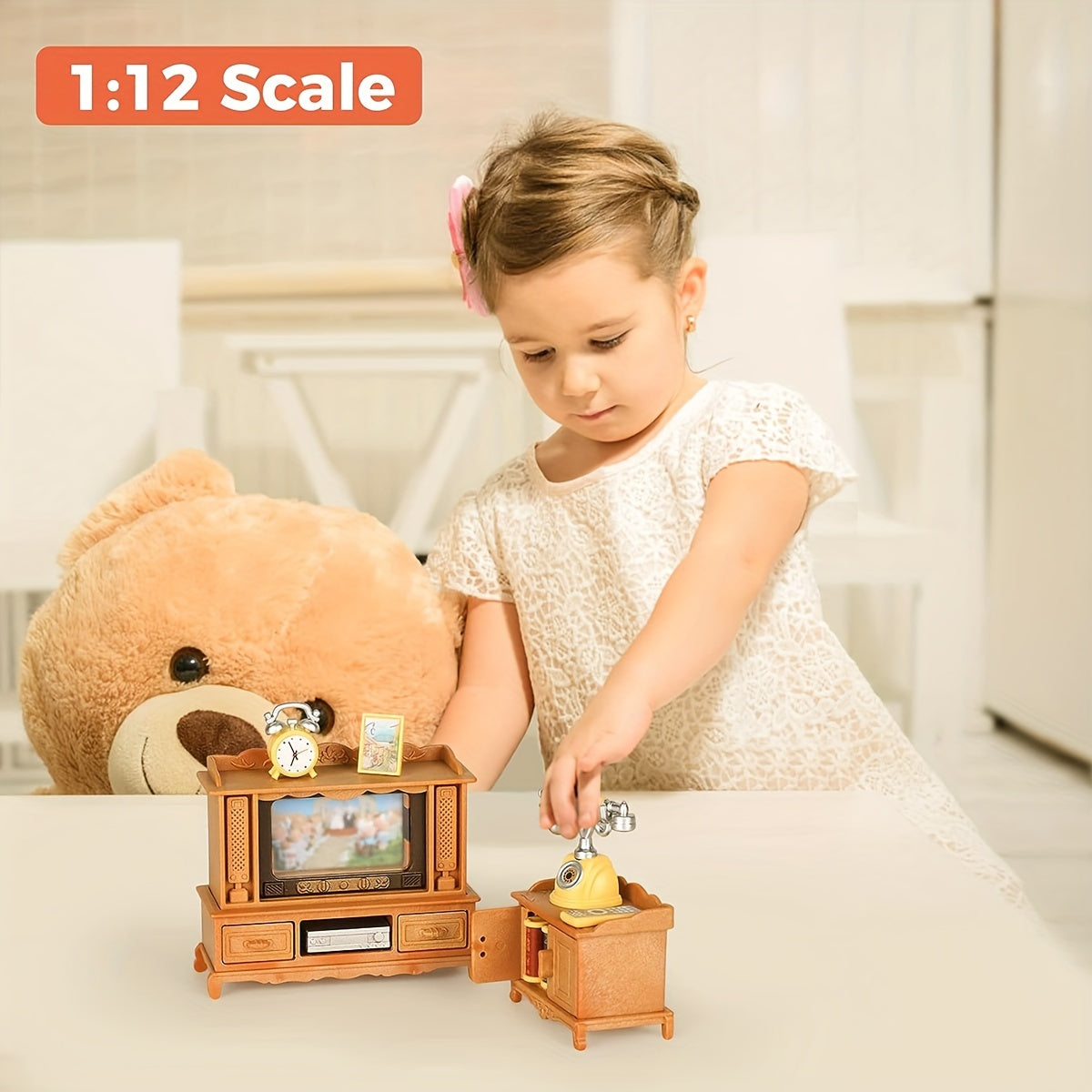 26pcs Dollhouse Furniture 1 12 Doll House Furniture Table Chair TV Cabinet Set