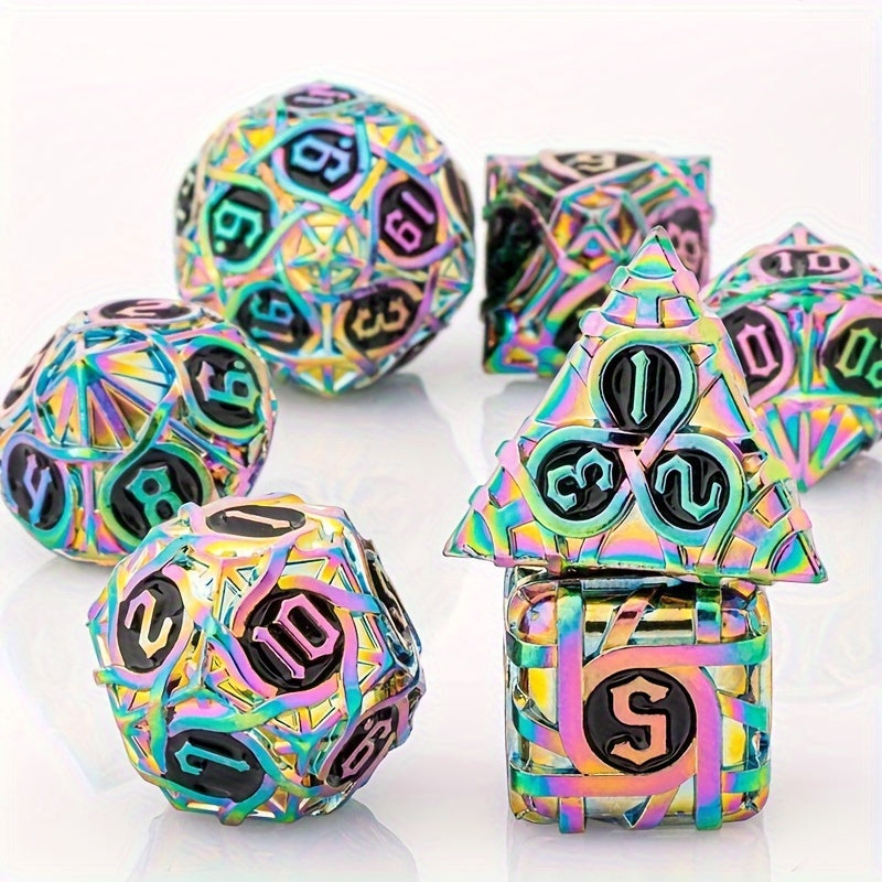 7pcs Metal Solid Polyhedral Dices for Board Game