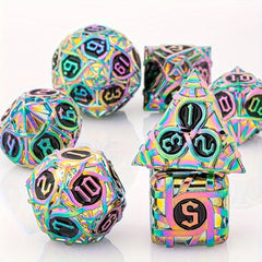 7pcs Metal Solid Polyhedral Dices for Board Game