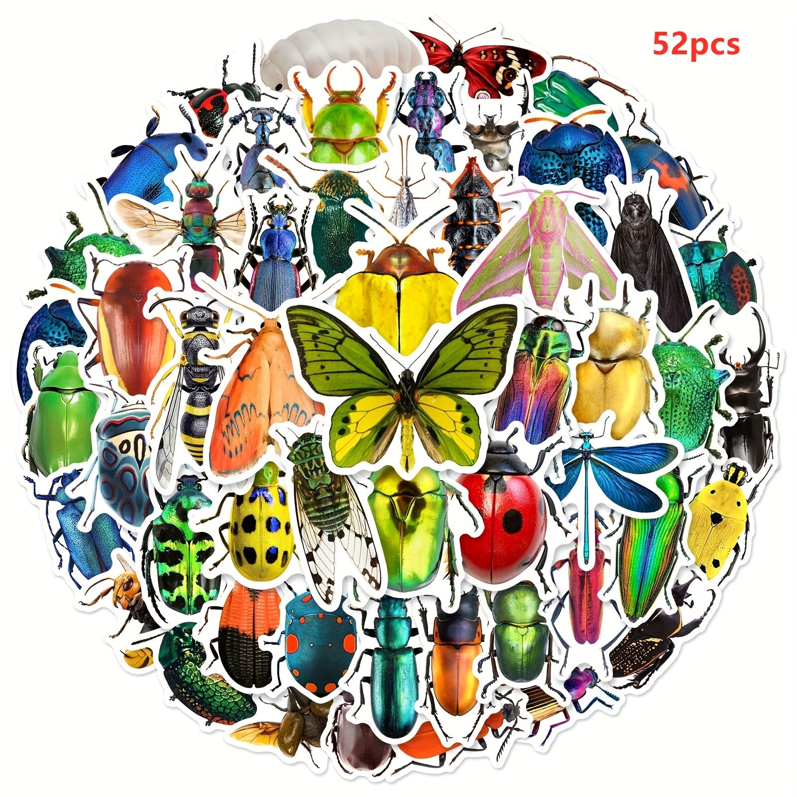52pcs Cartoon Animals Insect Stickers for Cup Phone Case Skateboard DIY Toys