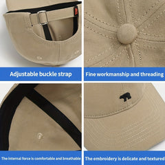 Unisex Sunshade Adjustable Baseball Cap With Bear Embroidery