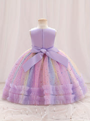 Girls Ombre Heart Appliques Tutu Dress For Party Birthday