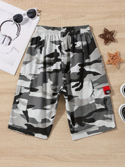 Boys Camo Cargo Shorts Elastic Waist Summer Clothes