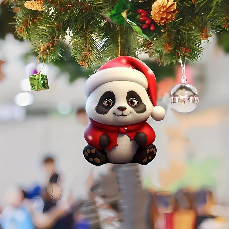 Panda Acrylic Phone Pendant Christmas Tree Decoration