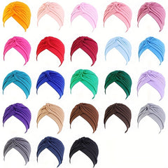 Candy Pleated Turban Cap Head Wrap Elastic Hijab Hat Beanie Chemo Hats