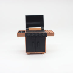 1:12 Scale BBQ Grill Model Wooden Table Scene Accessory for Dollhouse