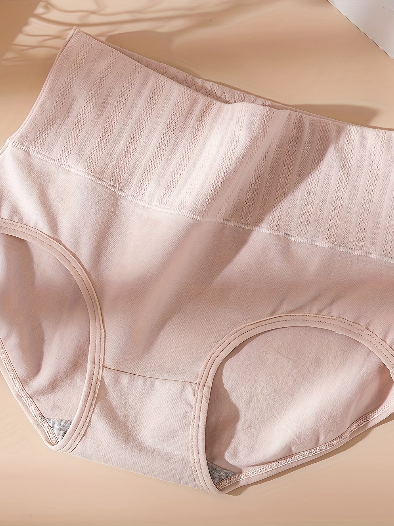 4 Pcs Solid Briefs High Rise Stretchy Intimates Panties