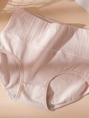 4 Pcs Solid Briefs High Rise Stretchy Intimates Panties