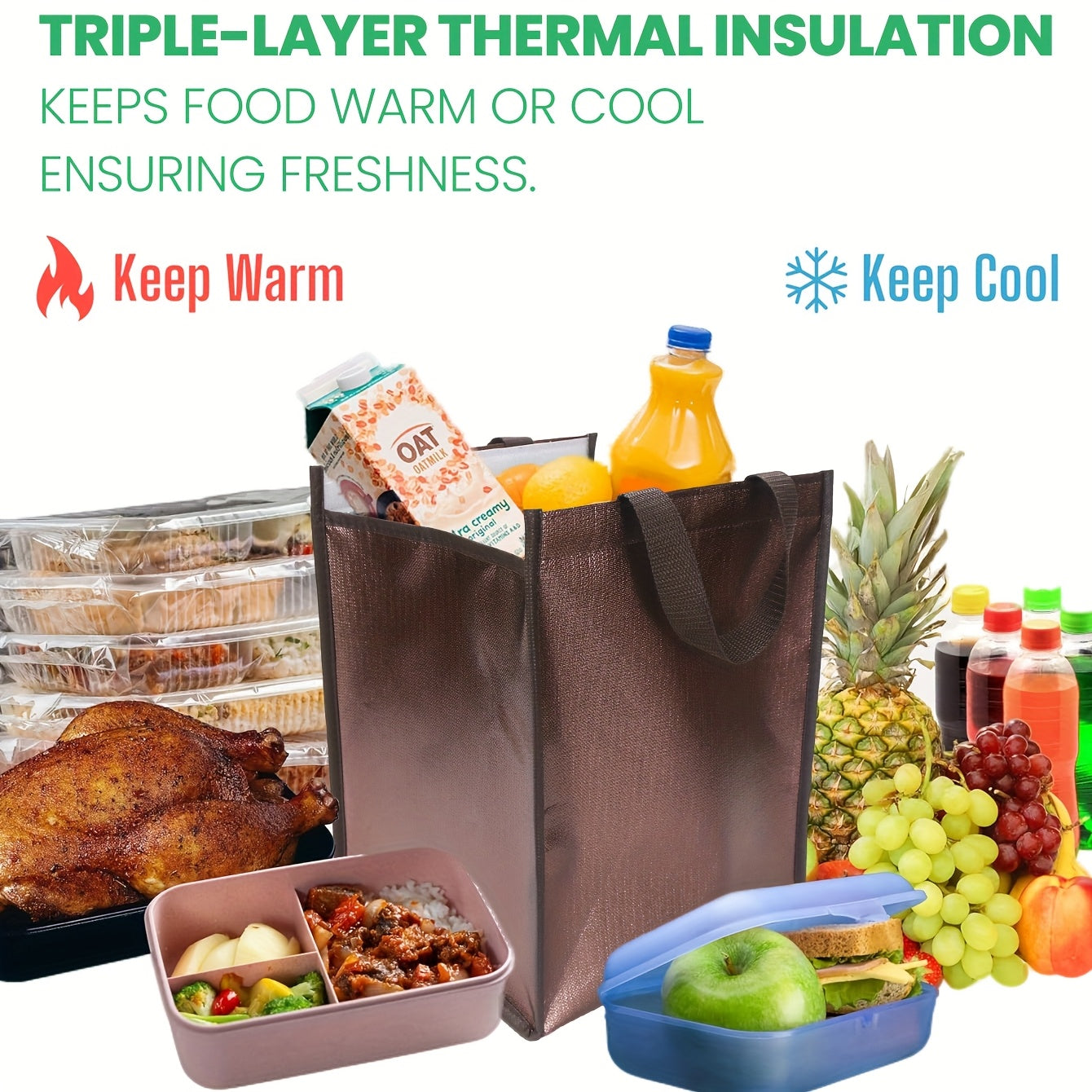 Brown Coffee Cake Insulation Bag Large Capacity Refrigerated Soft Cooler