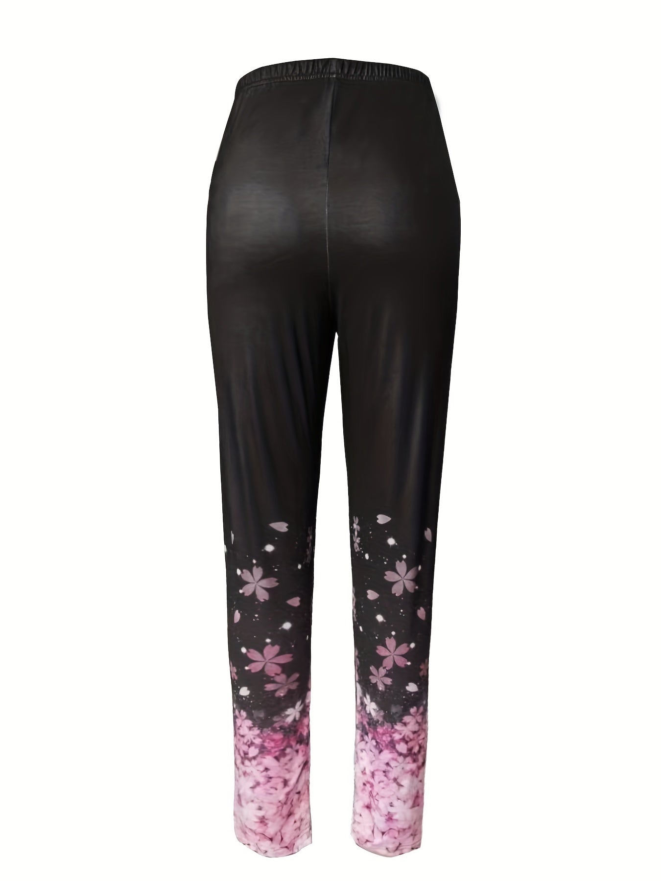 Floral Print Leggings Casual High Waist Slim Long Length