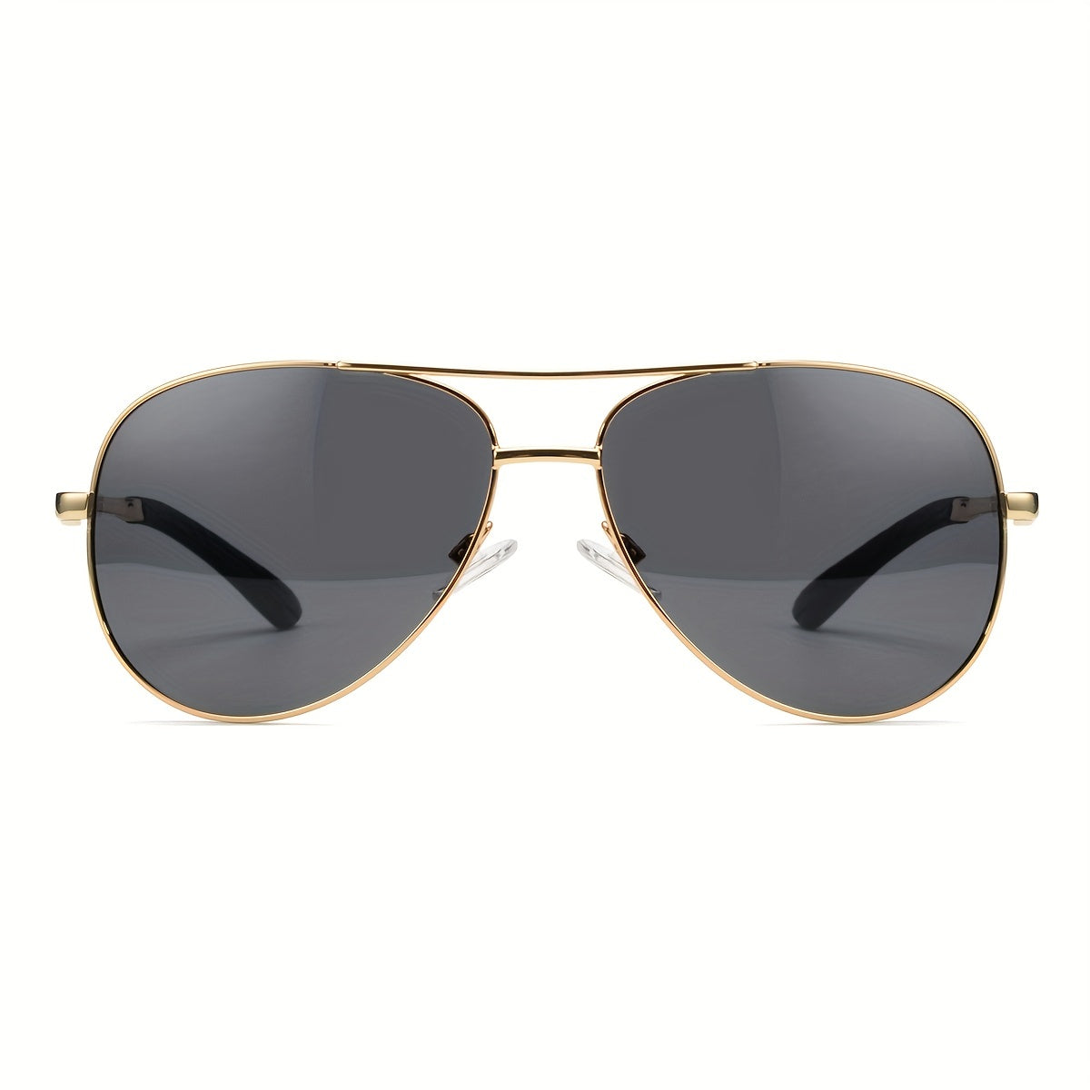 OUWEN Aviator Sunglasses Men Golden Frame Smoke Lens UV Protection