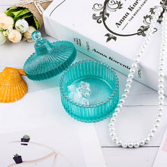 Candle Jar Silicone Mould Round Stripe Storage Box Crystal Resin Jewelry Box