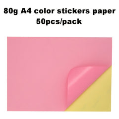 50 Sheets A4 Self Adhesive Matte Sticker Paper for Laser Inkjet Printers